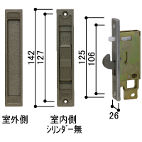 戸先内締り錠 HHJ-0407【交換要領書付】