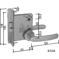 レバーハンドル錠セット 左勝手 HH4K11558 【交換要領書付】(YS：シルバー): 勝手口ドアの修理・DIY部品 | 窓やドア、網戸の