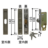 戸先内外締り錠HHJ-0403【交換要領書付】