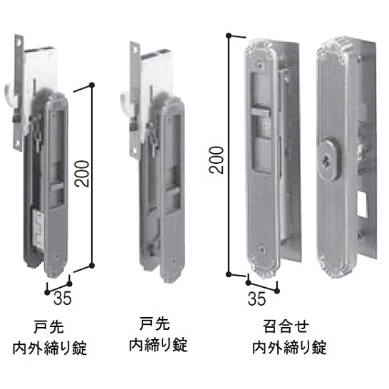 引戸錠セット２枚建用（Ｕ５仕様）HHJ-0224U5【交換要領書付】(ＹＢ