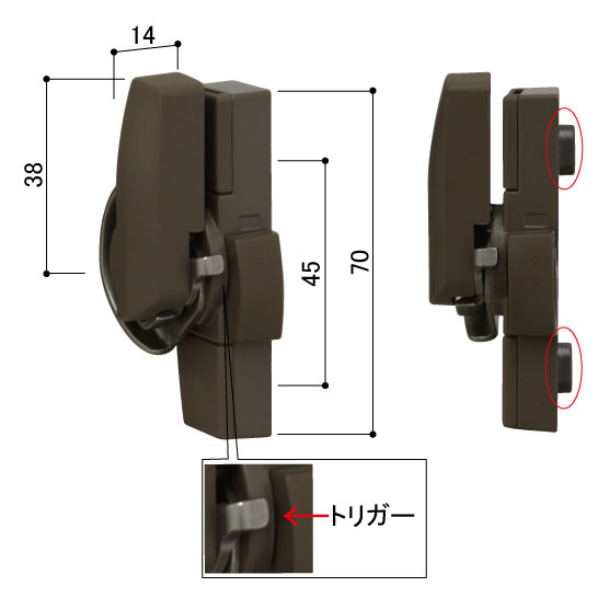 クレセント右勝手カバー有ピッチ４５ HH5K13148【交換要領書付】(ＣＣ